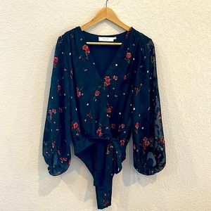 Astr surplice bodysuit blouse